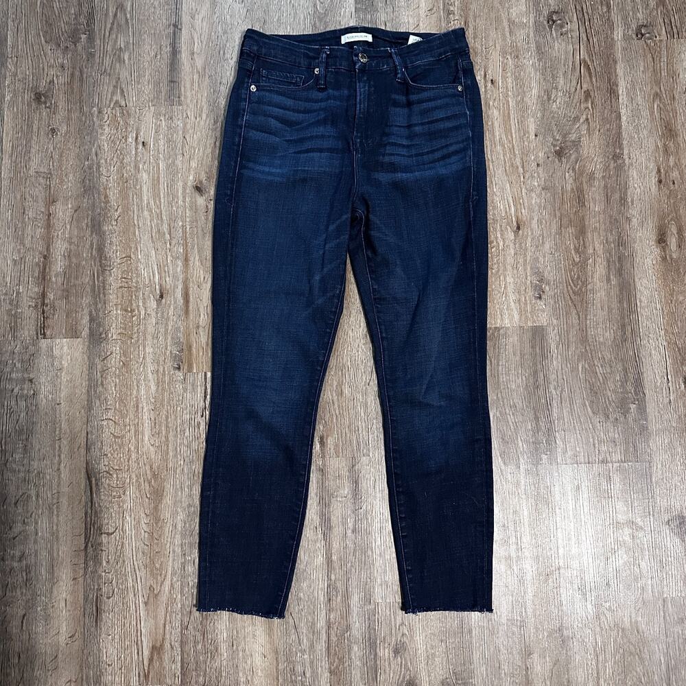 Good American Good Waist Crop Skinny Jeans Womens Size 6/28 Dark Wash High Rise